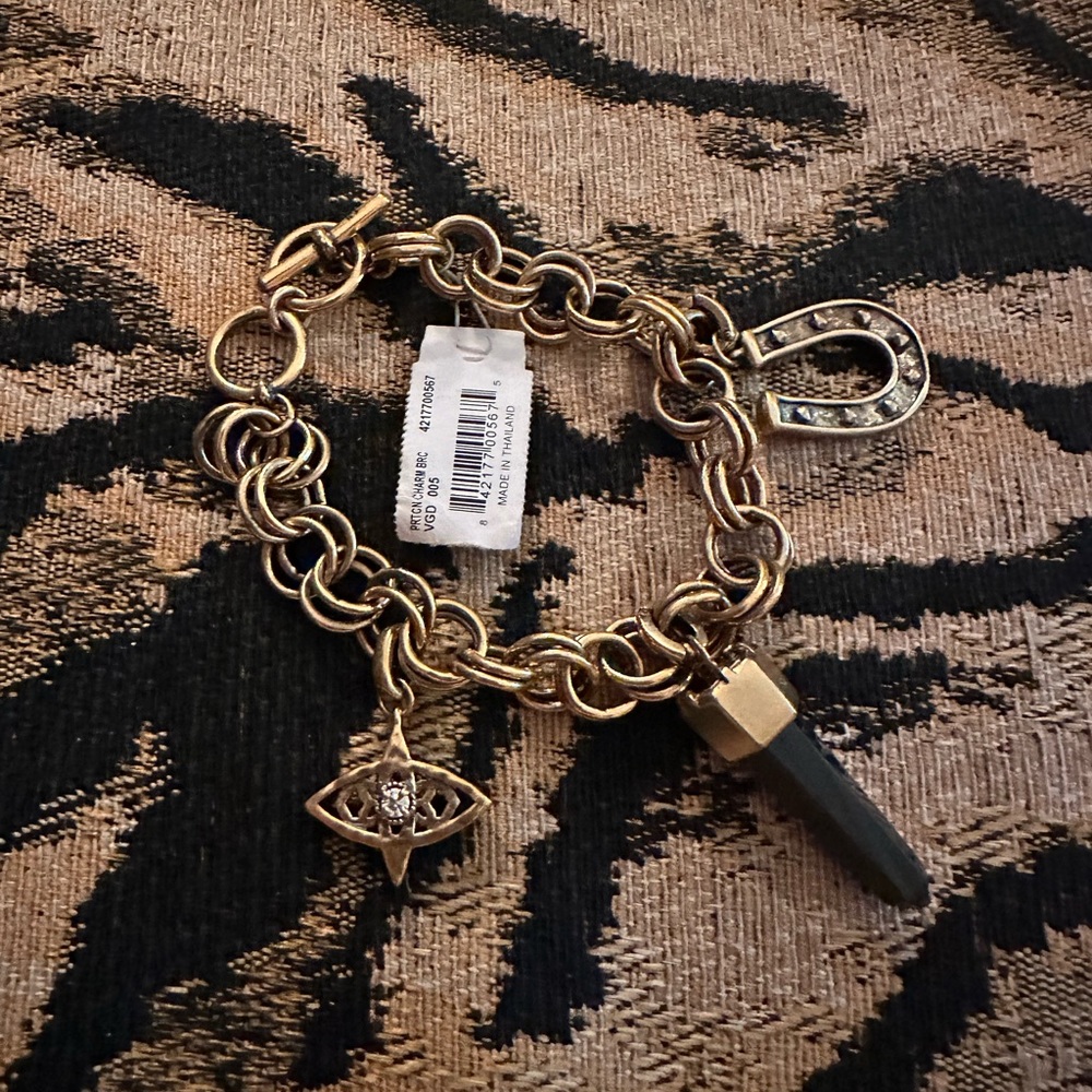 NEW w/ tags - never worn! Kendra Scott double link charm bracelet. Vintage Gold